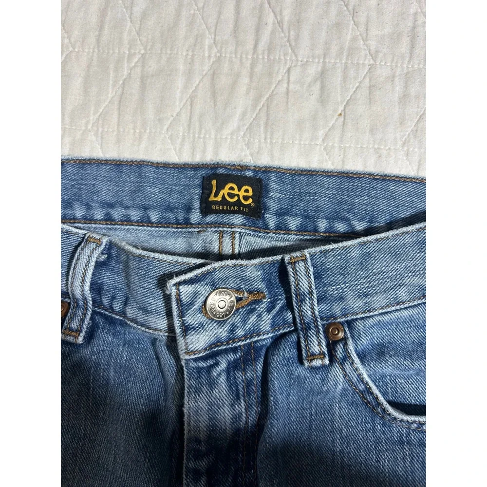 Lee Regular‎ Fit Mens Jeans Light Wash Denim Size 33x32 Straight Leg